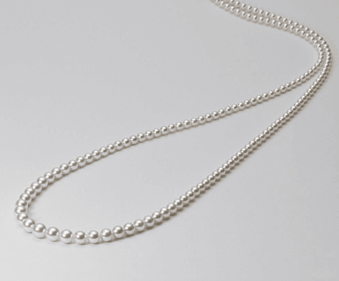 ロングパールネックレス 二連アレンジの着用イメージ