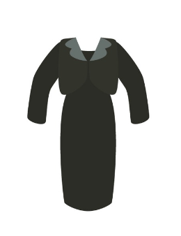 ワンピースとジャケットの喪服アンサンブルのイラスト