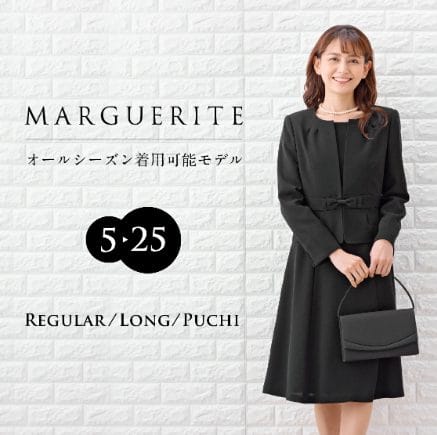 マーガレットゴールドオールシーズン喪服｜豊富なサイズ展開の40代向けブラックフォーマル