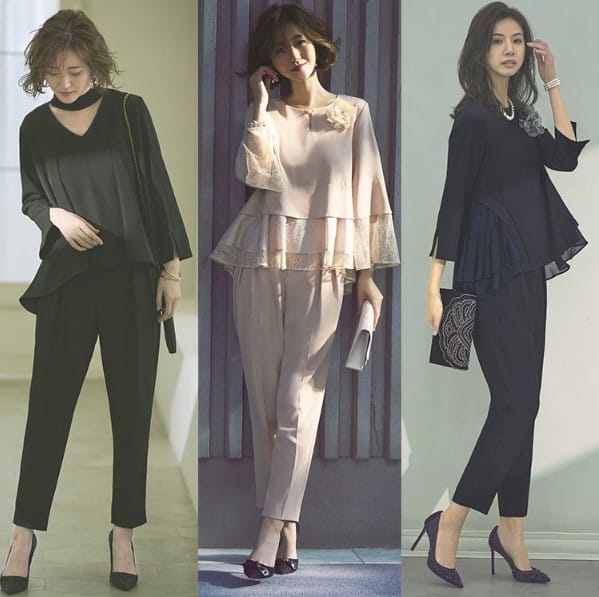 デザイン性のある華やかなパンツセットアップコーデ