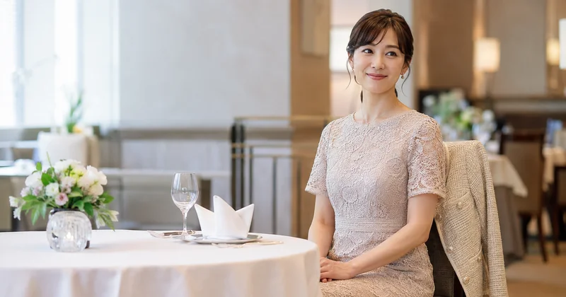 七五三の食事会でジャケットを脱いでも上品なワンピーススーツコーデ