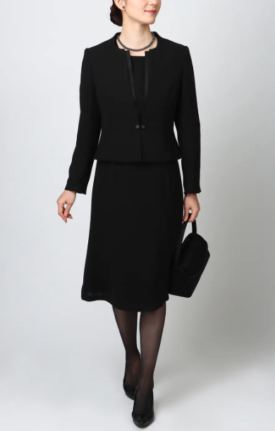 ノーカラーアンサンブル R3N22402 レディース 喪服 ブラックフォーマル
