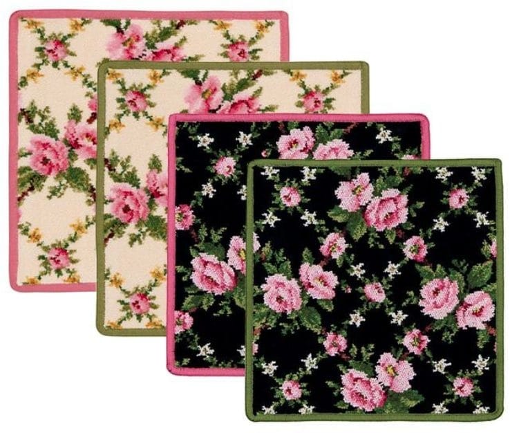 フェイラーのローズ柄シェニール織ハンカチ